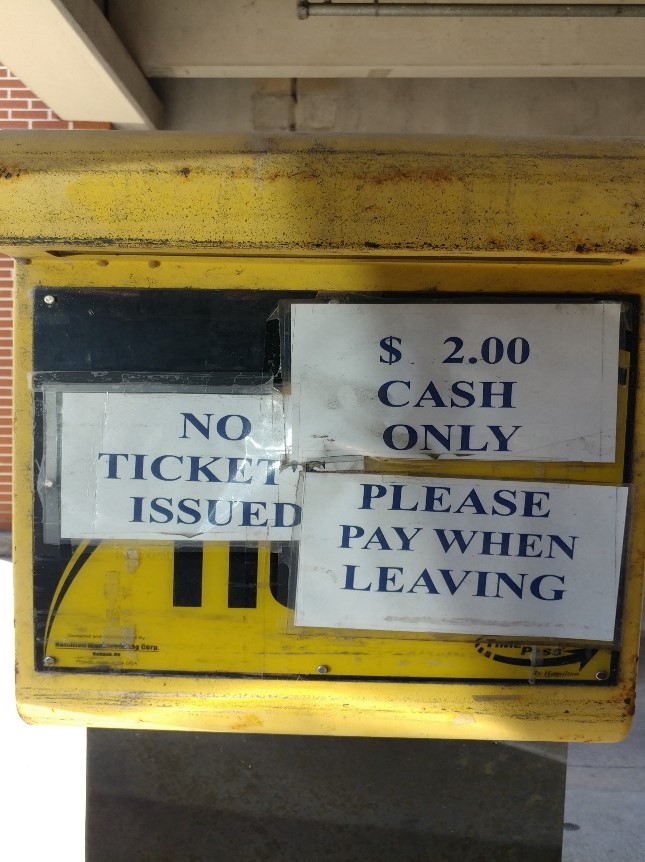 Image of ticket window with appropriate message